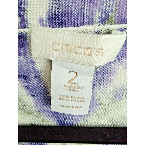 Chico's 2 Purple And‎ Gray Lightweight Sweater Front Tie Size Large 12/14 - Picture 4 of 5